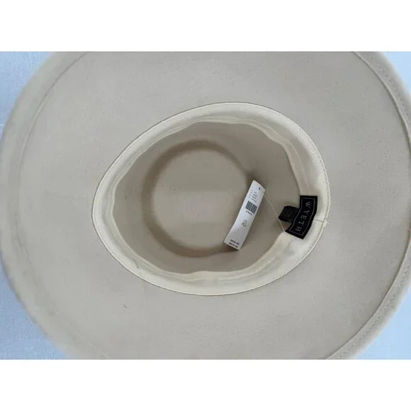 NEW Wyeth Anthropologie Womens 100% Wool Bucket Hat Felt Beige One Size